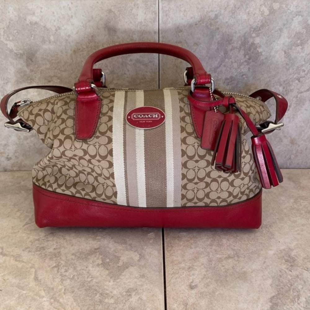 Coach Red Legacy Molly Khaki Satchel